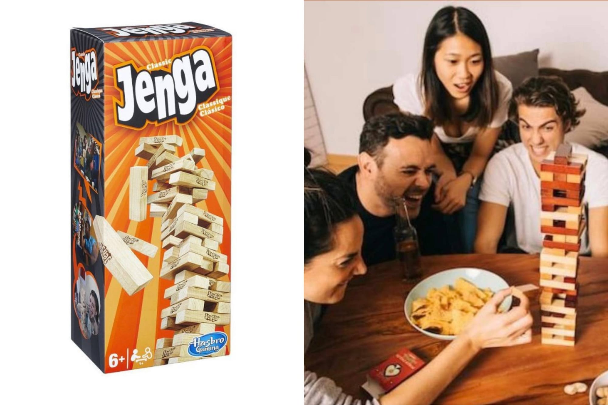 Друзья играют в «Jenga»