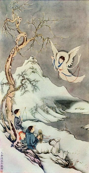 Китайская рождественская открытка. Источник: Pinterest