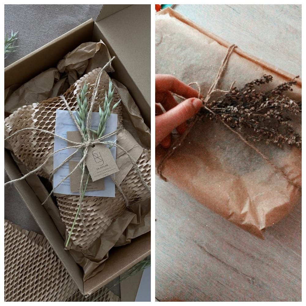 Так смотрится упаковка с джутовым шпагатом