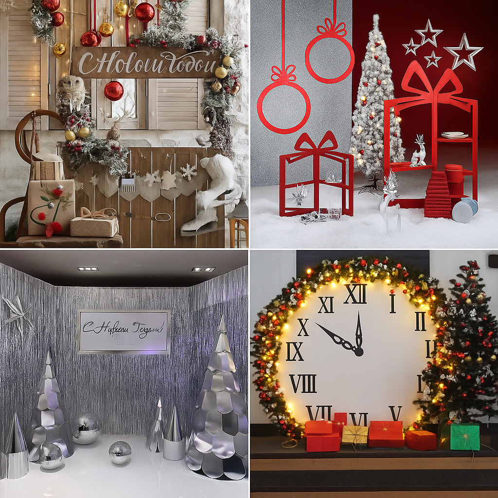 Варианты оформления новогодней фотозоны. Источник: Pinterest