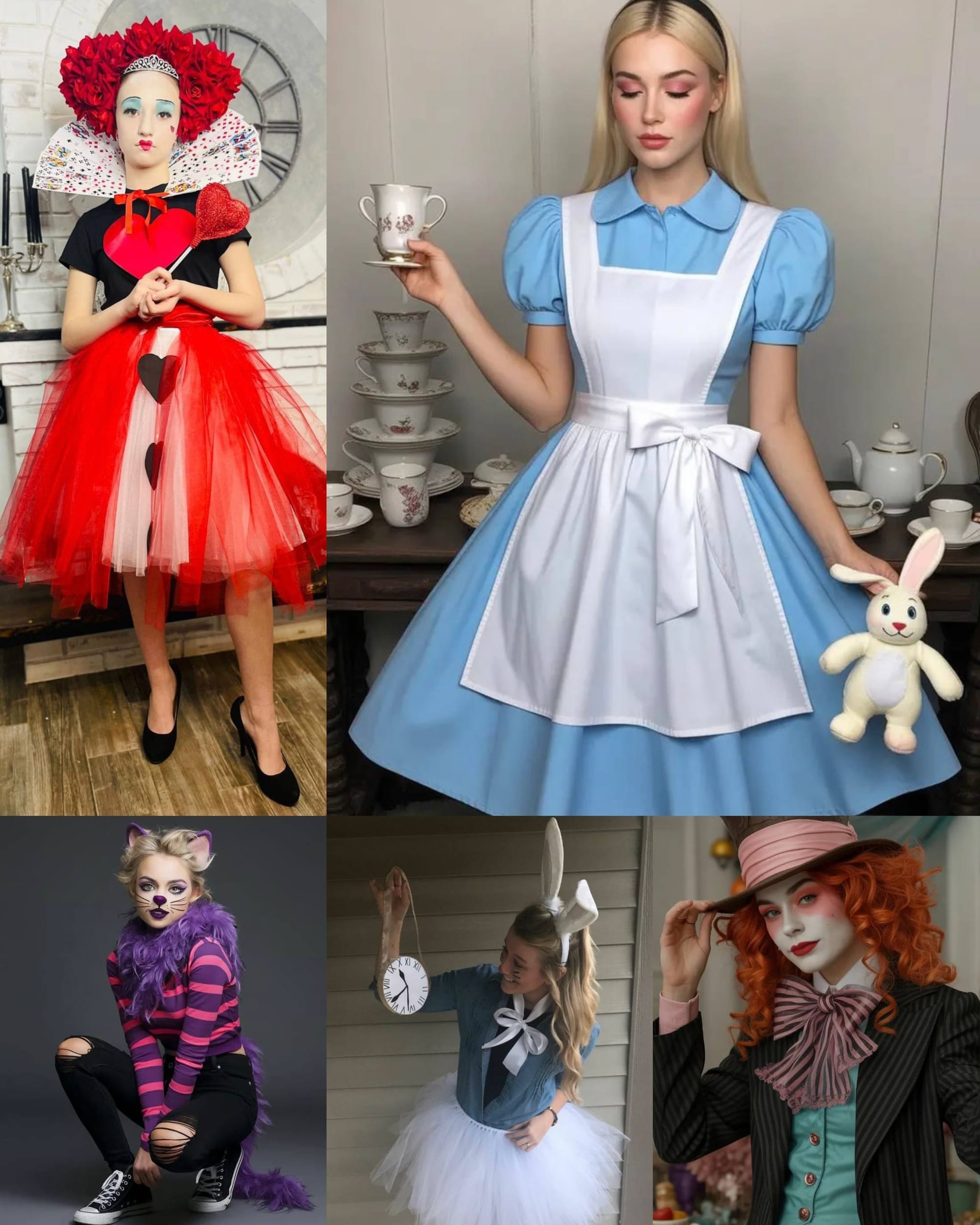 Костюмы Алисы, Красной Королевы, Чеширского кота, Кролика и Шляпника
