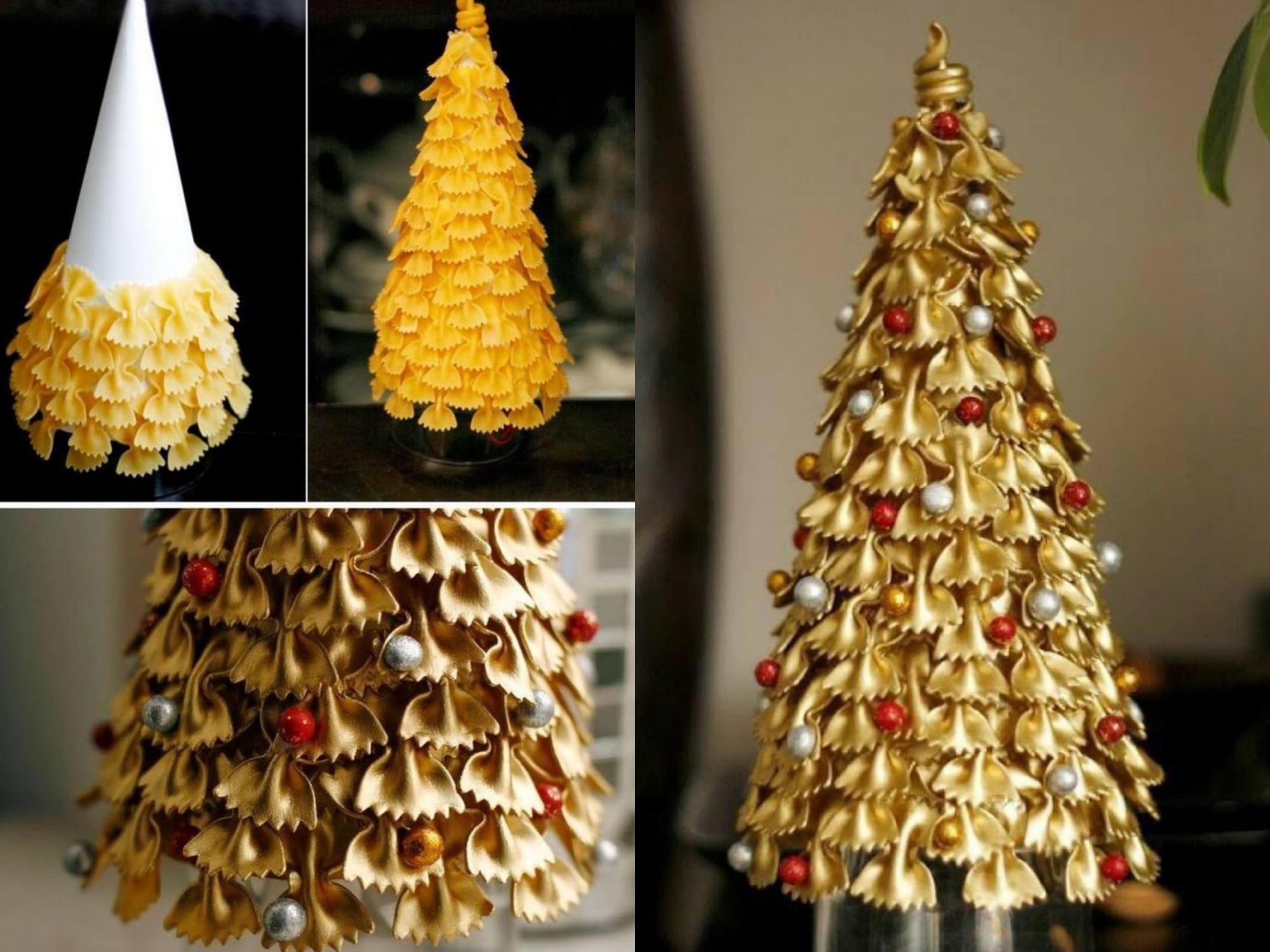 Новогодняя ёлка из макарон своими руками