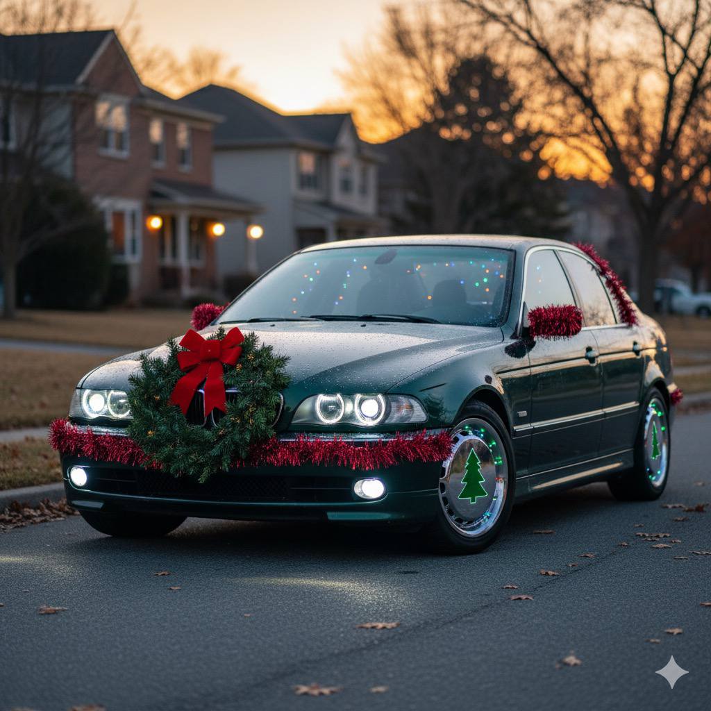 Новогодний декор автомобиля