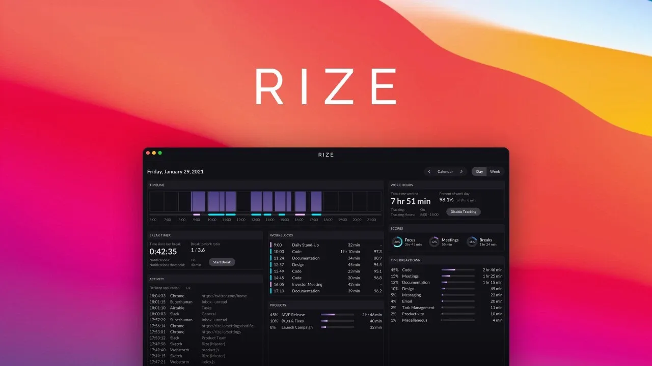 Приложение Rize.