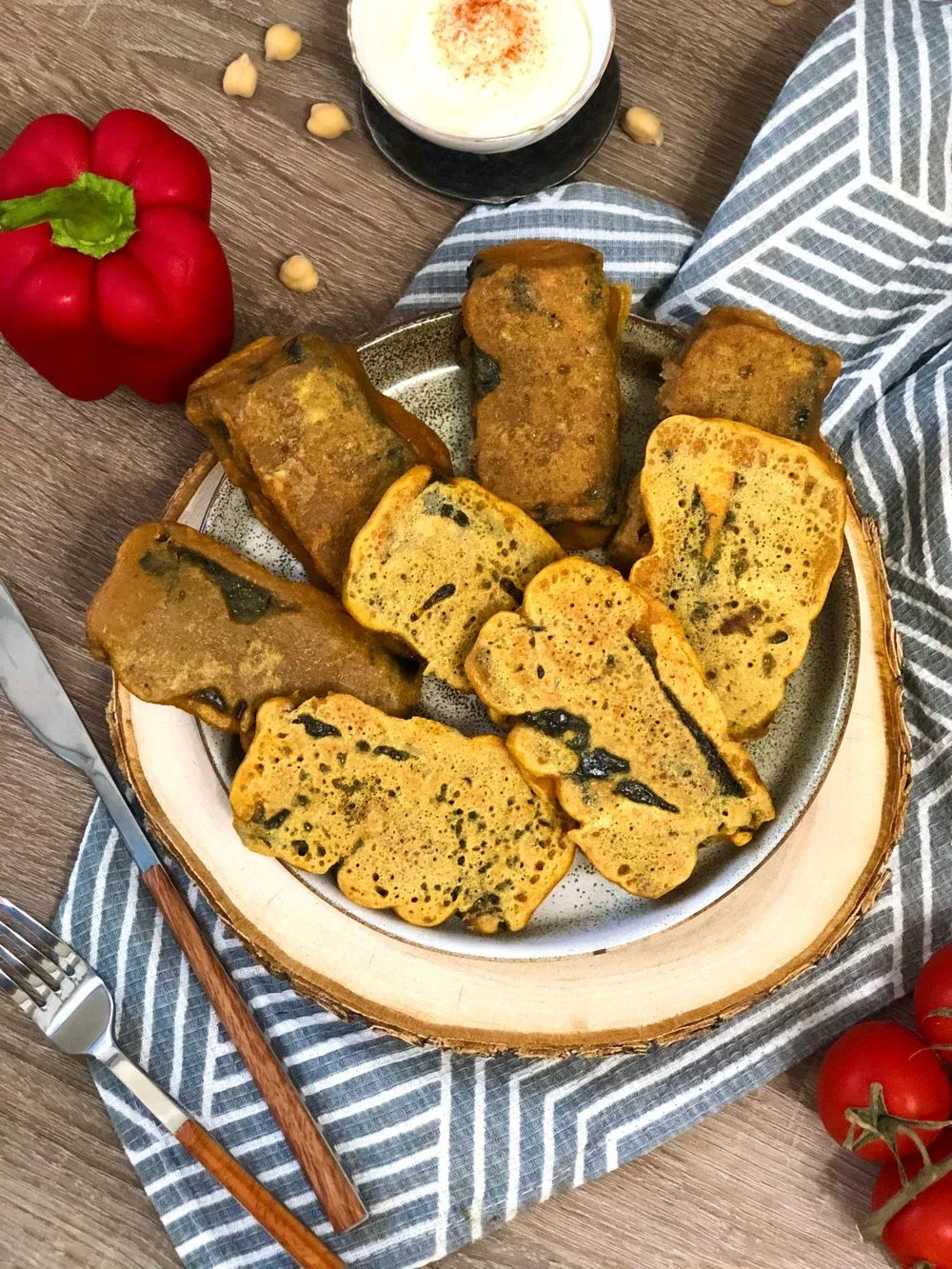 Вариант подачи тофу-нори в кляре