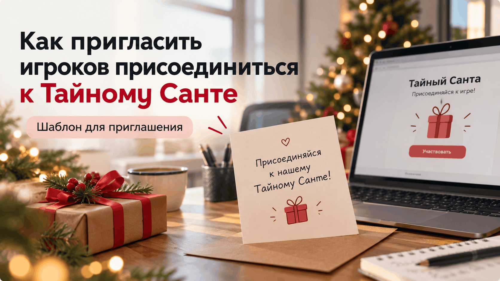 Как пригласить игроков присоединиться к Тайному Санте: шаблон для приглашения